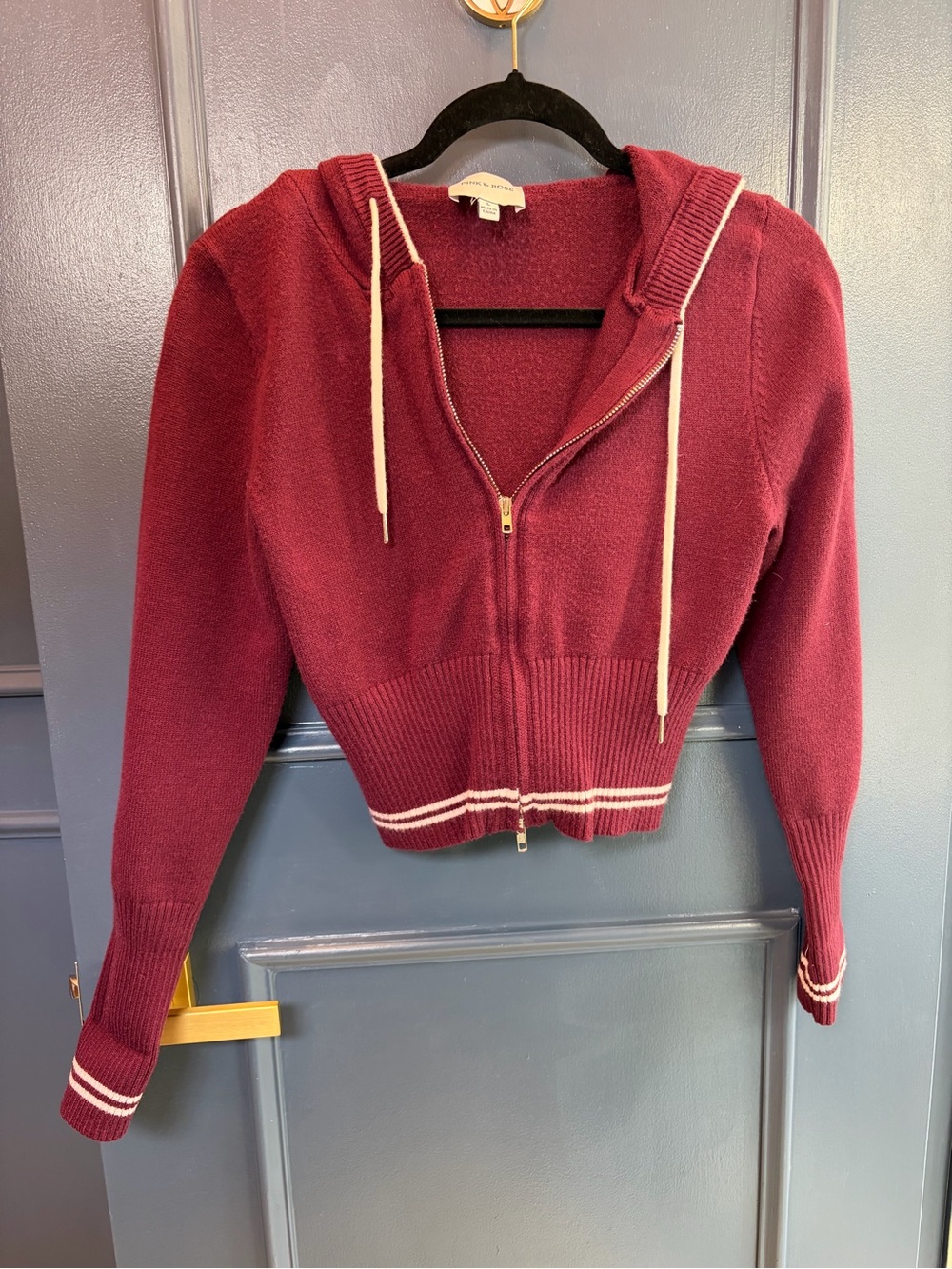 Knit Zip Up Sweatershirt